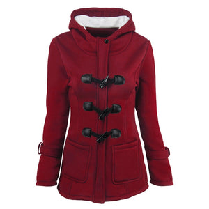 Ladies Fashion Quintessentially British Duffle Coat with Hood, Shearling Style Lining and Toggle Fasteners - Just The Thing To Keep You Warm Whilst Looking Good