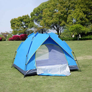 OutdoorAutomatic Camping Tent 3-4 Person Family Tent Double Layer Instant Setup Protable Backpacking Tent Sun Shelter for Hiking