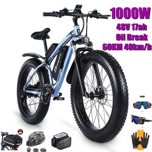 Shengmilo Electric bicycle 1000W  Fat Tire Electric Bike MX02S Adult ebike Mountain Cycling Bicycle  48V17AH Lithium Battery