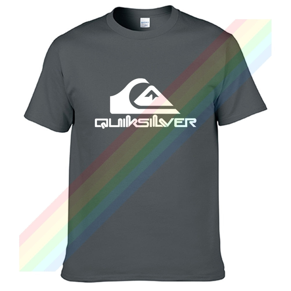 Quiksilver Classic White Logo T Shirt For Men Limitied Edition Unisex Brand T-shirt Cotton Amazing Short Sleeve Tops