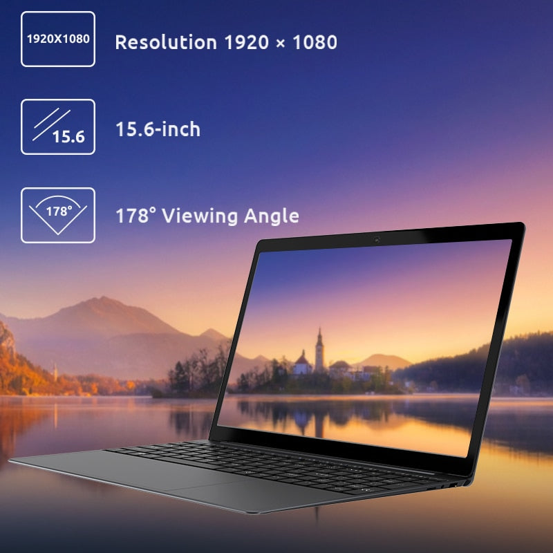 BMAX X 15 15.6 Inch Laptop with Intel 4120 CPU  Quad Core 8 GB RAM 128 GB SSD Windows10 Notebook With Bluetooth 5 Dual Band Wifi HDMI and 2 x USB 3.00