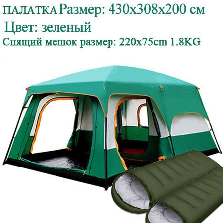 The camel outdoor New big space camping outing two bedroom tent ultra-large hight quality waterproof camping tent Free shipping