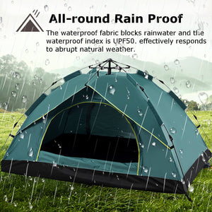 OutdoorAutomatic Camping Tent 3-4 Person Family Tent Double Layer Instant Setup Protable Backpacking Tent Sun Shelter for Hiking