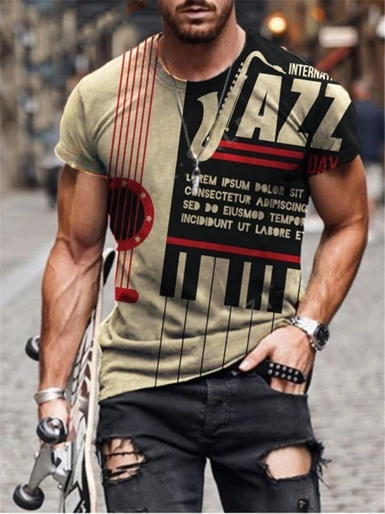 New for 2025/6 Hot Sale Men Fashion T-Shirts Music  Print