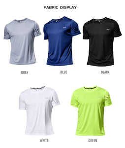 High Quality Polyester Men Running T Shirt Quick Dry Fitness Shirt Training Exercise Clothes Gym Sport Shirt Tops Lightweight