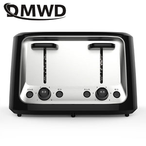 DMWD Household Electric Toaster Baking Bread Sandwich Maker Grill Breakfast Machine Toast Oven Heater 4 Slices Pieces EU US Plug