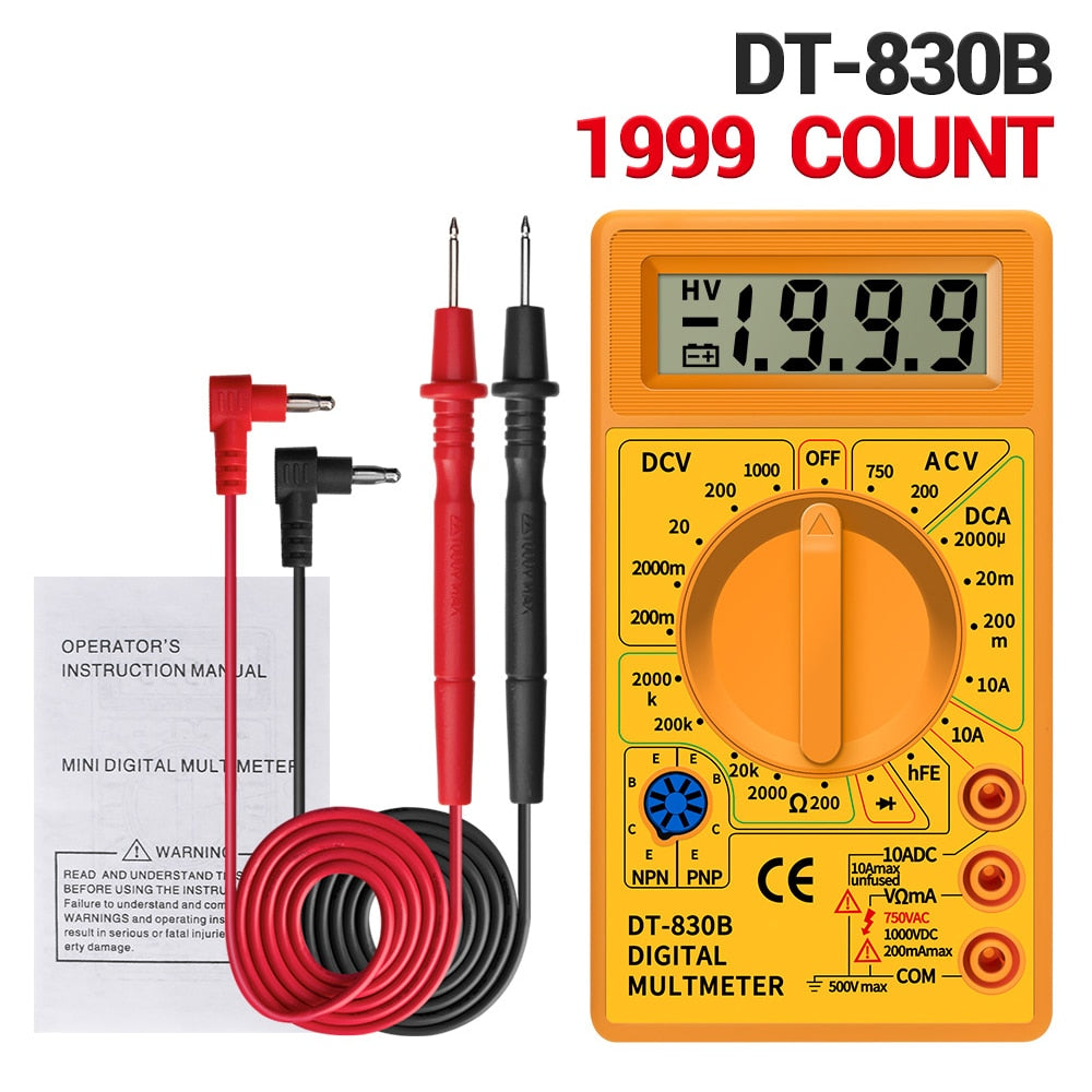 LCD Digital Handheld Multimeter DT830B Mini Voltmeter Ammeter Ohm Tester 750/1000V AC/DC Multi Meter Digital Multimeter Meter