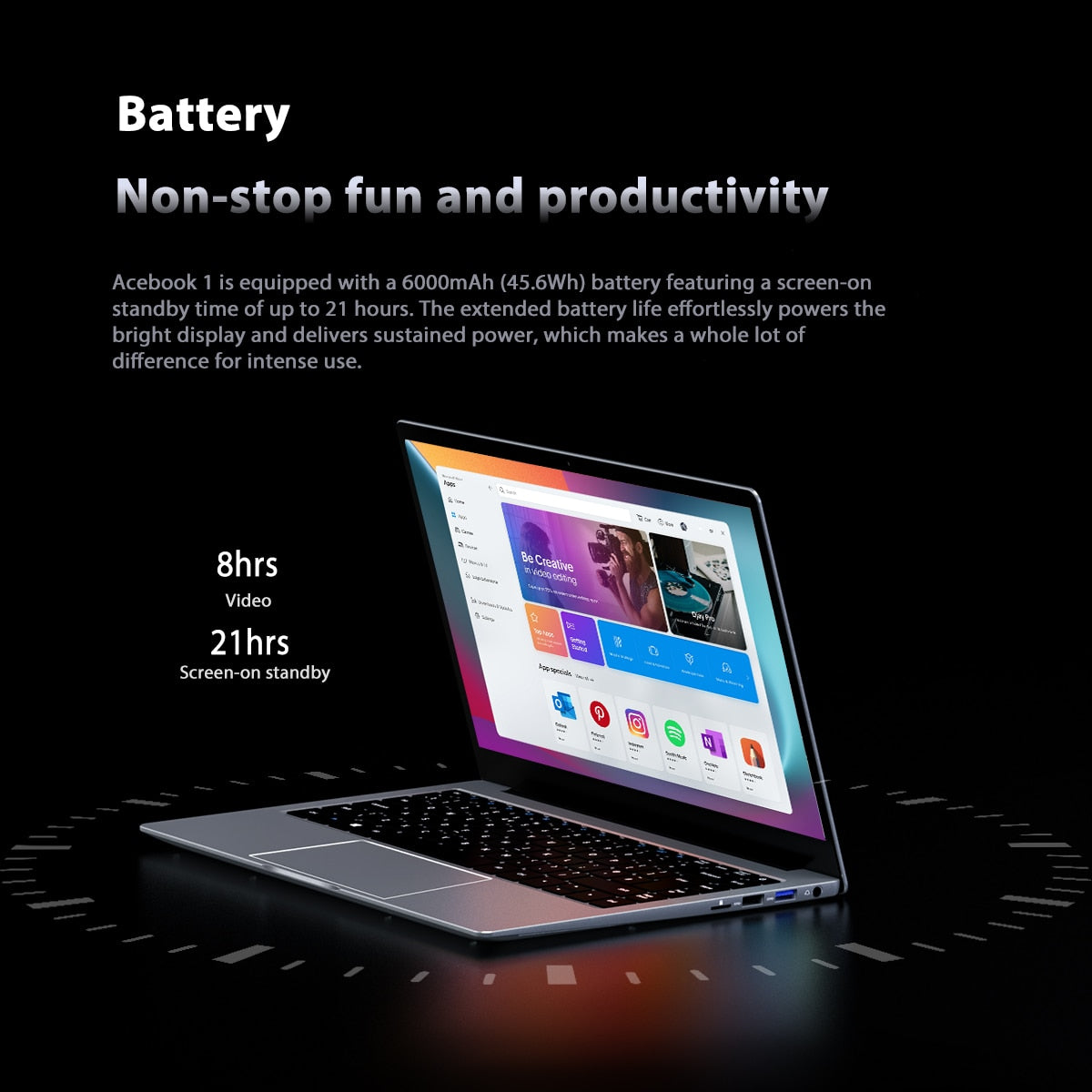 Blackview Acebook 1 14" Laptop 128GB SSD Laptop with Intel Gemini Lake Dual Core CPU L1920 x W1080 IPS Windows Notebook