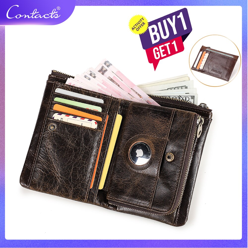 CRAZY HORSE Crackle Oil Genuine Leather Short Bifold Stylish Wallet High Quality Genuine Leather Wallet For Travel Documents/Credit Cards/Driver's Licence/Money