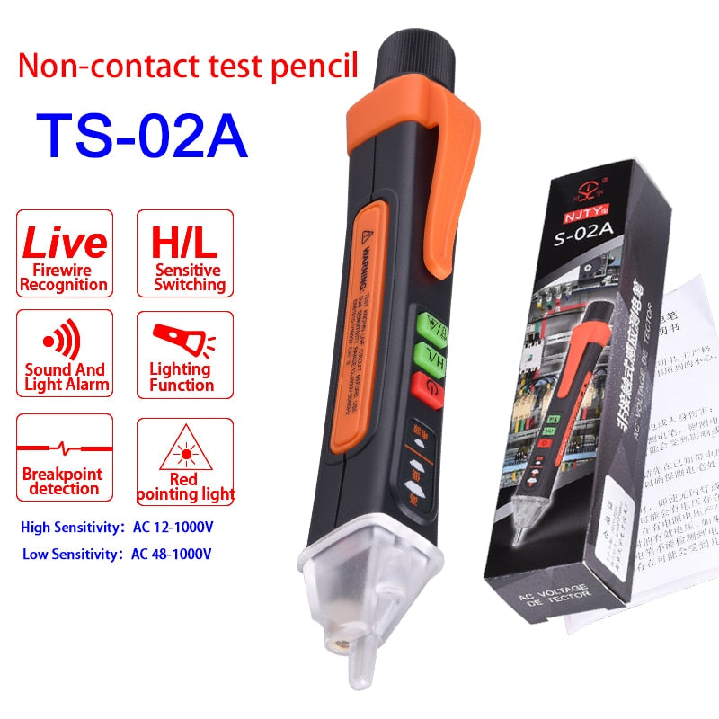 Non Contact Voltage Tester 48-1000V AC Voltage Detector Pen Circuit Tester Electric Indicator Wall Tool With Flashlight Beeper