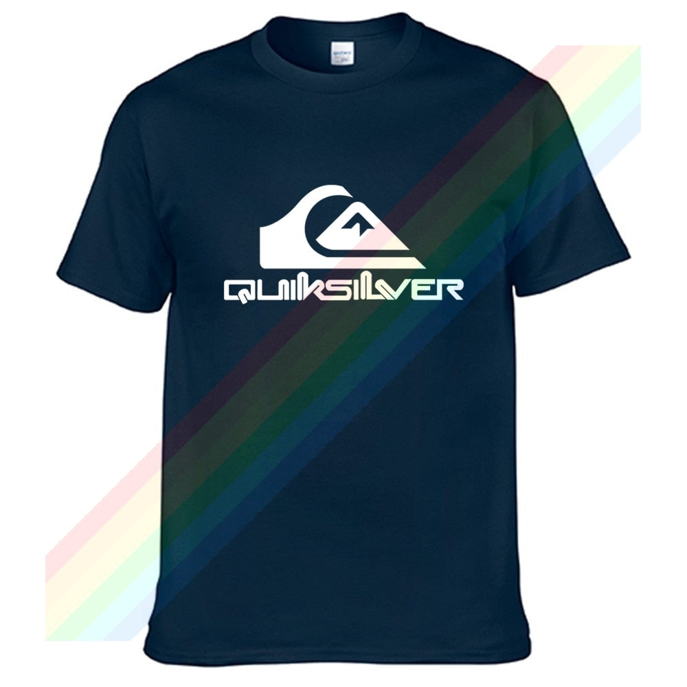 Quiksilver Classic White Logo T Shirt For Men Limitied Edition Unisex Brand T-shirt Cotton Amazing Short Sleeve Tops