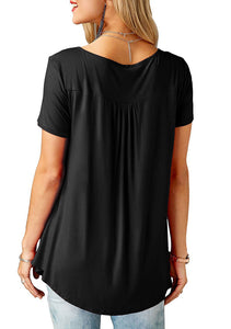 Ladies Casual Short Sleeve Loose Pleated Tops Available in a Selection of Colours