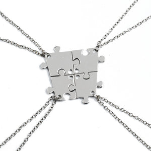 Necklace Set For Friends Interlocking Jigsaw Puzzle Pendant Necklace Friendship Jewelry BFF Necklaces Best Friends Forever For 4