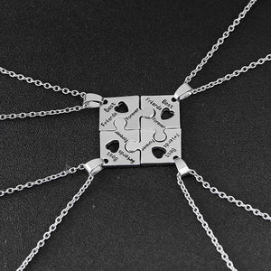 Necklace Set For Friends Interlocking Jigsaw Puzzle Pendant Necklace Friendship Jewelry BFF Necklaces Best Friends Forever For 4