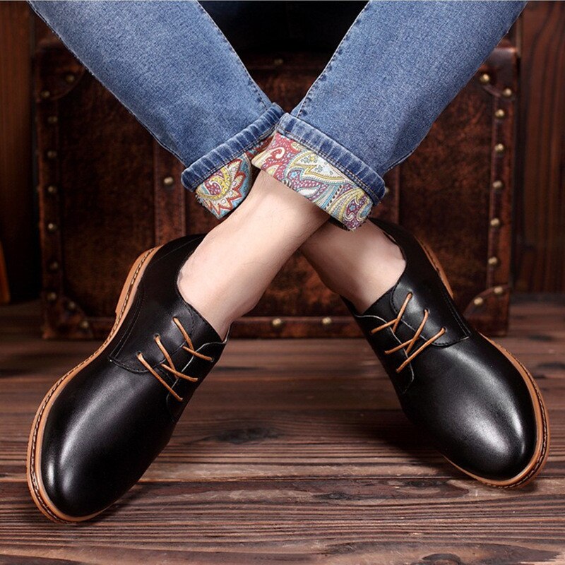 New for 2024 Split Leather Mens Casual Fashion Shoes Top Quality Lace Up Derby Style Shoe