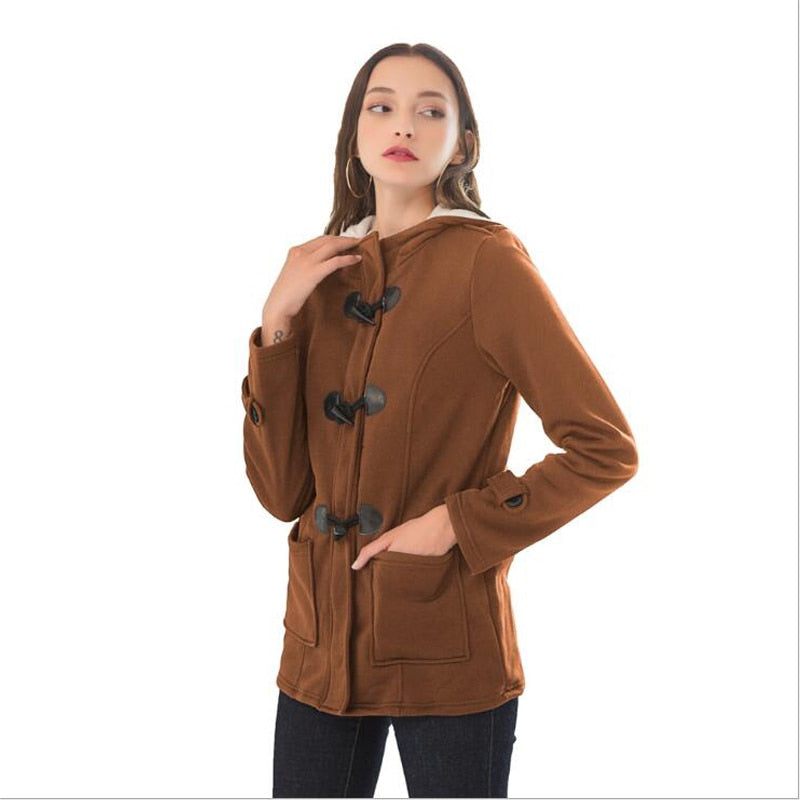 Womens  Jacket 2025/26 Autumn/Winter Overcoat Zipper Casual Outwear Coat Female Hooded Coat Casaco Feminino Ladies Jacket