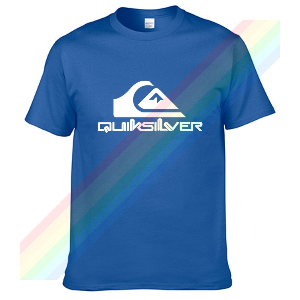 Quiksilver Classic White Logo T Shirt For Men Limitied Edition Unisex Brand T-shirt Cotton Amazing Short Sleeve Tops