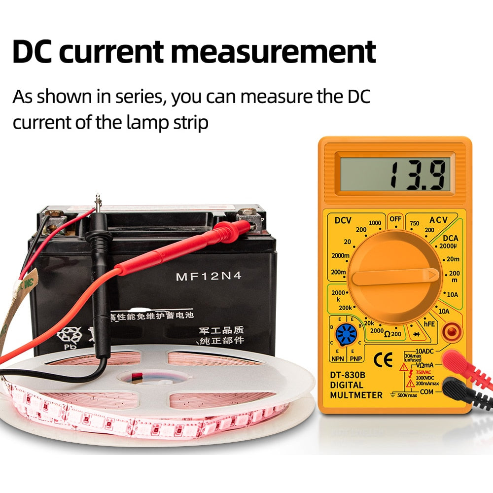 LCD Digital Handheld Multimeter DT830B Mini Voltmeter Ammeter Ohm Tester 750/1000V AC/DC Multi Meter Digital Multimeter Meter