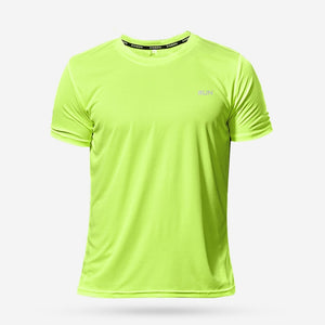 High Quality Polyester Men Running T Shirt Quick Dry Fitness Shirt Training Exercise Clothes Gym Sport Shirt Tops Lightweight