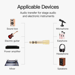 4pcs/set 3.5mm to 6.5mm 6.35mm Male to Feamle Audio Cable Adapter 6.5 6.35 Plug 3.5 Jack Stereo AUX Converter Amplifier Free