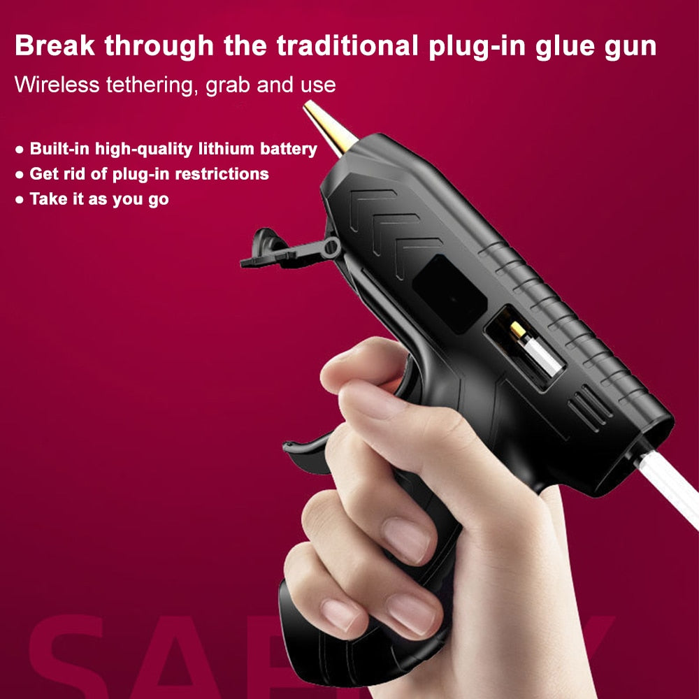 Cordless 3.6V Hot Melt Glue Gun with Glue-Stick USB Rechargeable High Temperature Hot Glue Gun Repair Tool Home DIY Hot Glue Gun