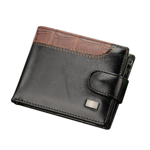 New SHORT STYLE Wallet Patchwork Leather design Trifold Wallet with Coin Pocket and Card Holder