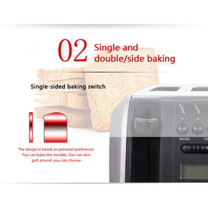 Stainless Steel Bread Baking Oven Machine Single/Double Bread Side Electric Toaster Automatic Breakfast Toast Sandwich Maker EF