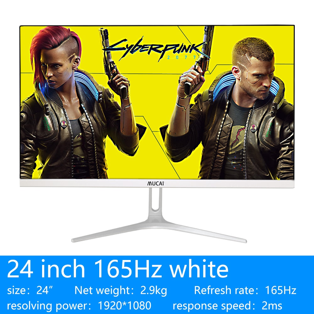 MUCAI 24 Inch PC Monitor 144Hz Ips Lcd Display HD 165Hz Desktop Gaming Gamer Computer Screen Flat Panel HDMI-compatible/DP