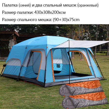 The camel outdoor New big space camping outing two bedroom tent ultra-large hight quality waterproof camping tent Free shipping