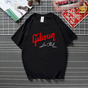 Gibson Guitar New Summer 2022 Fashion Printed T Shirt For Men Casual Cotton Short Sleeve T-shirt