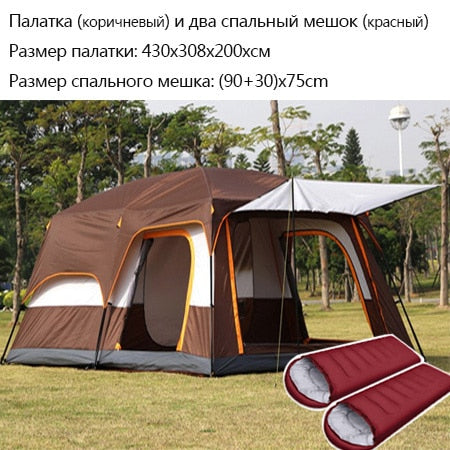 The camel outdoor New big space camping outing two bedroom tent ultra-large hight quality waterproof camping tent Free shipping