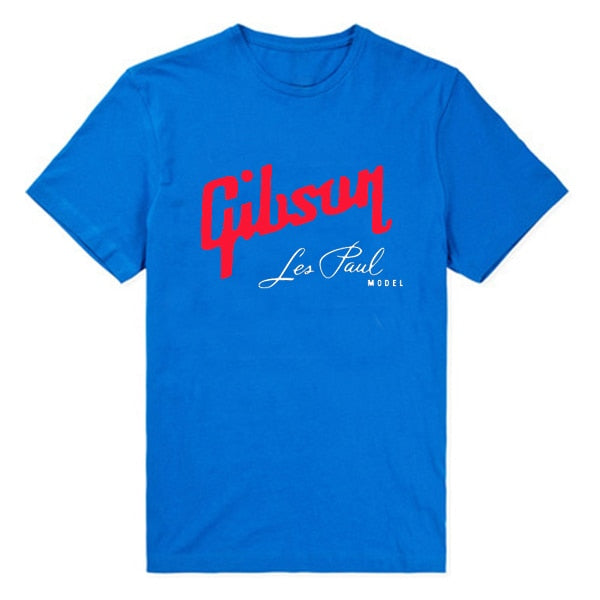 Gibson Guitar New Summer 2022 Fashion Printed T Shirt For Men Casual Cotton Short Sleeve T-shirt