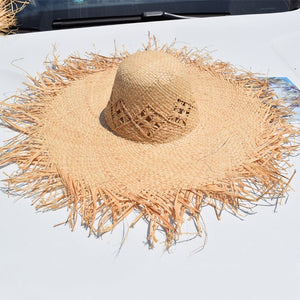 ISLAND GIRL 100% Natural Hand Woven Raffia Women's Straw Wide Floppy Brim Sun/Beach Hat