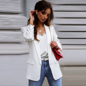 New for 2024 Ladies Stylish Blazer Elegantly Cut with  Long Sleeves and a Turn Down Collar For Formal or Casual. Available in a Variety of Colours