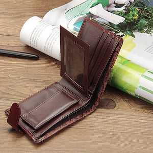 New SHORT STYLE Wallet Patchwork Leather design Trifold Wallet with Coin Pocket and Card Holder