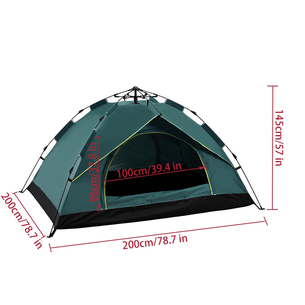 OutdoorAutomatic Camping Tent 3-4 Person Family Tent Double Layer Instant Setup Protable Backpacking Tent Sun Shelter for Hiking