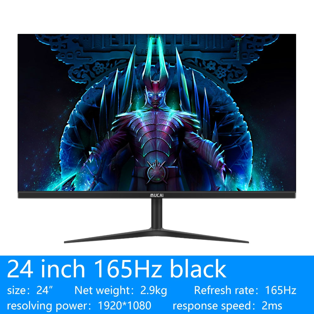 MUCAI 24 Inch PC Monitor 144Hz Ips Lcd Display HD 165Hz Desktop Gaming Gamer Computer Screen Flat Panel HDMI-compatible/DP