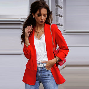 New for 2024 Ladies Stylish Blazer Elegantly Cut with  Long Sleeves and a Turn Down Collar For Formal or Casual. Available in a Variety of Colours