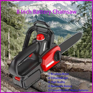 1800W Cordless Brushless Chainsaw with Removable Lithium Battery