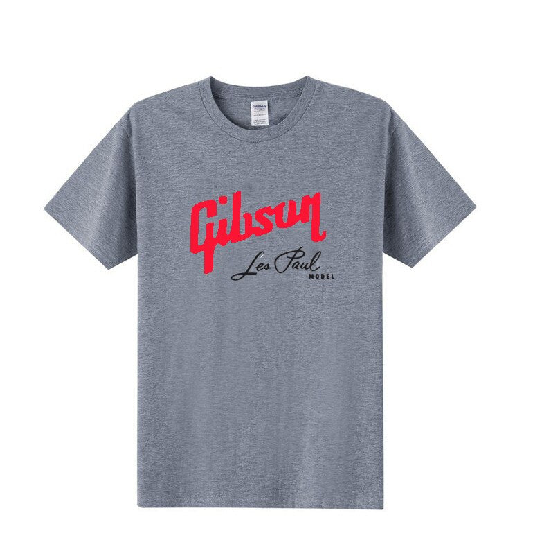 Gibson Guitar New Summer 2022 Fashion Printed T Shirt For Men Casual Cotton Short Sleeve T-shirt