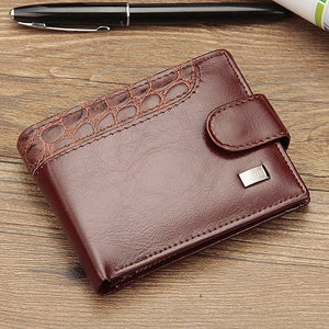 New SHORT STYLE Wallet Patchwork Leather design Trifold Wallet with Coin Pocket and Card Holder