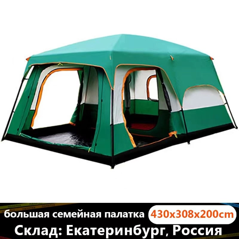 The camel outdoor New big space camping outing two bedroom tent ultra-large hight quality waterproof camping tent Free shipping