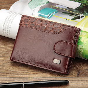 New SHORT STYLE Wallet Patchwork Leather design Trifold Wallet with Coin Pocket and Card Holder