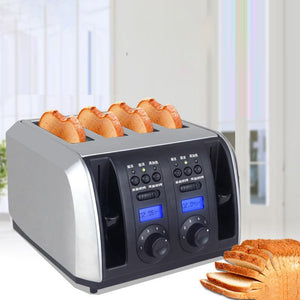 Stainless Steel Bread Baking Oven Machine Single/Double Bread Side Electric Toaster Automatic Breakfast Toast Sandwich Maker EF