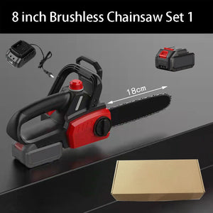 1800W Cordless Brushless Chainsaw with Removable Lithium Battery