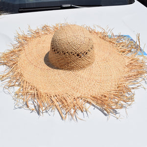 ISLAND GIRL 100% Natural Hand Woven Raffia Women's Straw Wide Floppy Brim Sun/Beach Hat