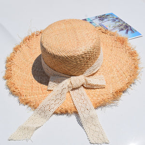 ISLAND GIRL 100% Natural Hand Woven Raffia Women's Straw Wide Floppy Brim Sun/Beach Hat