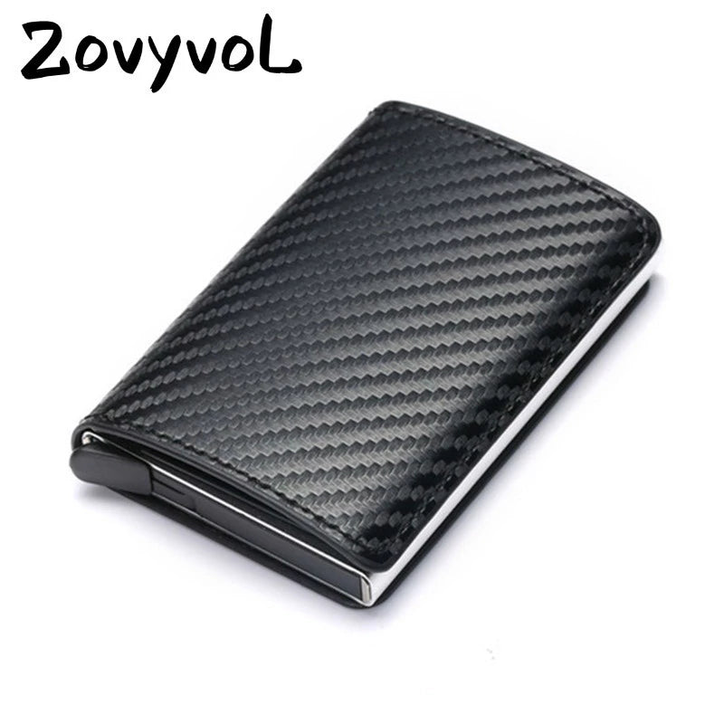 ZOVYVOL  Credit Card Holder 2023/4 Aluminum Card Holder/Wallet with Carbon Fibre Design incorporating RFID Security Blocking