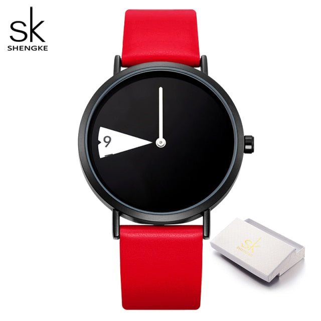 SHENGKE Casual Style Women's Watch with a Selection of Coloured Leather Straps and a Precision Quartz Movement