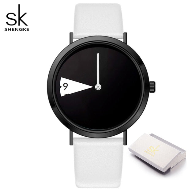 SHENGKE Casual Style Women's Watch with a Selection of Coloured Leather Straps and a Precision Quartz Movement